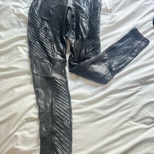 SPANX Black Faux Leather Leggings